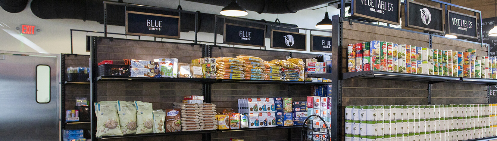 canned and try goods in the pantry